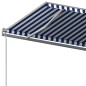 vidaXL Markise Manuell Einziehbar mit Pfosten 6x3 m Blau und Weiß vidaXL Markise Manuell Einziehbar mit Pfosten 6x3 m Blau und Weiß