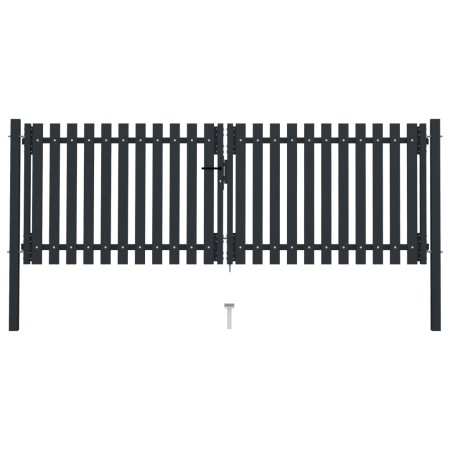 vidaXL Doppelflügel Zauntor Stahl 306x175 cm Anthrazit