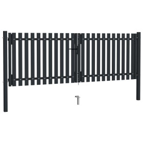 vidaXL Doppelflügel Zauntor Stahl 306x175 cm Anthrazit