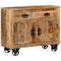 vidaXL Sideboard 80x30x65 cm Massives Raues Mangoholz vidaXL Sideboard 80x30x65 cm Massives Raues Mangoholz