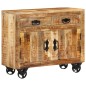 vidaXL Sideboard 80x30x65 cm Massives Raues Mangoholz vidaXL Sideboard 80x30x65 cm Massives Raues Mangoholz