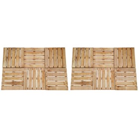 vidaXL Terrassenfliesen 12 Stk. 50×50 cm Holz Braun