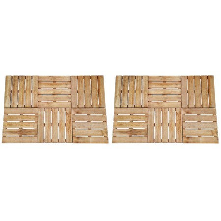 vidaXL Terrassenfliesen 12 Stk. 50×50 cm Holz Braun