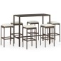 vidaXL 7-tlg. Gartenbar-Set mit Kissen Poly Rattan Braun vidaXL 7-tlg. Gartenbar-Set mit Kissen Poly Rattan Braun