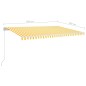 vidaXL Automatische Markise mit LED Windsensor 500x300 cm Gelb/Weiß vidaXL Automatische Markise mit LED Windsensor 500x300 cm Gelb/Weiß