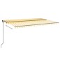 vidaXL Markise Manuell Einziehbar mit LED 500x300 cm Gelb & Weiß