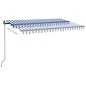 vidaXL Markise Manuell Einziehbar mit LED 400x300 cm Blau und Weiß vidaXL Markise Manuell Einziehbar mit LED 400x300 cm Blau und Weiß