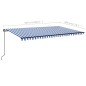 vidaXL Markise Manuell Einziehbar mit LED 500x300 cm Blau und Weiß vidaXL Markise Manuell Einziehbar mit LED 500x300 cm Blau und Weiß
