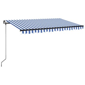 vidaXL Markise Manuell Einziehbar 400x350 cm Blau und Weiß