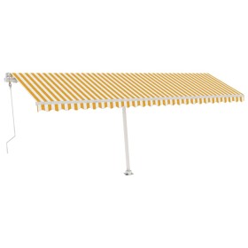 vidaXL Automatische Markise mit LED & Windsensor 600x300 cm Gelb/Weiß
