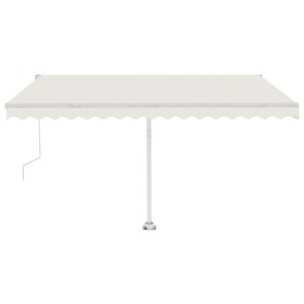 vidaXL Automatische Markise mit LED & Windsensor 400x350 cm Cremeweiß