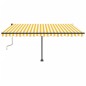 vidaXL Standmarkise Manuell Einziehbar 450x350 cm Gelb/Weiß vidaXL Standmarkise Manuell Einziehbar 450x350 cm Gelb/Weiß