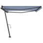 vidaXL Standmarkise Manuell Einziehbar 450x300 cm Blau/Weiß vidaXL Standmarkise Manuell Einziehbar 450x300 cm Blau/Weiß