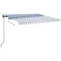 vidaXL Standmarkise Manuell Einziehbar 450x300 cm Blau/Weiß vidaXL Standmarkise Manuell Einziehbar 450x300 cm Blau/Weiß