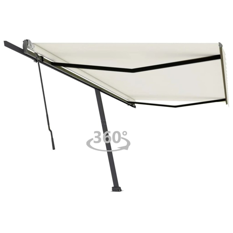 vidaXL Standmarkise Manuell Einziehbar 500x300 cm Creme vidaXL Standmarkise Manuell Einziehbar 500x300 cm Creme