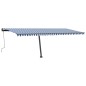 vidaXL Standmarkise Manuell Einziehbar 600x300 cm Blau/Weiß vidaXL Standmarkise Manuell Einziehbar 600x300 cm Blau/Weiß