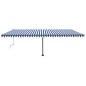 vidaXL Standmarkise Manuell Einziehbar 600x300 cm Blau/Weiß vidaXL Standmarkise Manuell Einziehbar 600x300 cm Blau/Weiß