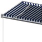 vidaXL Standmarkise Manuell Einziehbar 600x300 cm Blau/Weiß vidaXL Standmarkise Manuell Einziehbar 600x300 cm Blau/Weiß