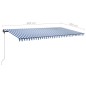 vidaXL Standmarkise Manuell Einziehbar 600x300 cm Blau/Weiß vidaXL Standmarkise Manuell Einziehbar 600x300 cm Blau/Weiß