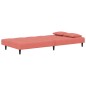 vidaXL Schlafsofa 2-Sitzer mit 2 Kissen Rosa Samt vidaXL Schlafsofa 2-Sitzer mit 2 Kissen Rosa Samt