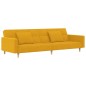 vidaXL Schlafsofa 2-Sitzer mit 2 Kissen Gelb Stoff vidaXL Schlafsofa 2-Sitzer mit 2 Kissen Gelb Stoff
