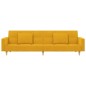vidaXL Schlafsofa 2-Sitzer mit 2 Kissen Gelb Stoff vidaXL Schlafsofa 2-Sitzer mit 2 Kissen Gelb Stoff