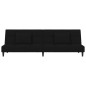 vidaXL Schlafsofa 2-Sitzer mit 2 Kissen Schwarz Samt vidaXL Schlafsofa 2-Sitzer mit 2 Kissen Schwarz Samt