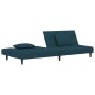 vidaXL Schlafsofa 2-Sitzer mit 2 Kissen Blau Samt vidaXL Schlafsofa 2-Sitzer mit 2 Kissen Blau Samt