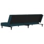 vidaXL Schlafsofa 2-Sitzer mit 2 Kissen Blau Samt vidaXL Schlafsofa 2-Sitzer mit 2 Kissen Blau Samt