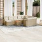 vidaXL 11-tlg. Garten-Sofagarnitur mit Kissen Beige Poly Rattan vidaXL 11-tlg. Garten-Sofagarnitur mit Kissen Beige Poly Rattan