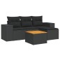 vidaXL 5-tlg. Garten-Sofagarnitur mit Kissen Schwarz Poly Rattan vidaXL 5-tlg. Garten-Sofagarnitur mit Kissen Schwarz Poly Rattan