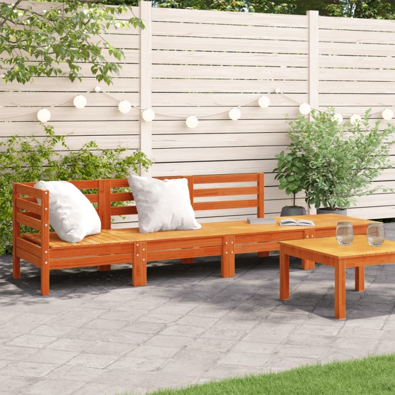 vidaXL Gartensofa 4-Sitzer Wachsbraun Massivholz Kiefer vidaXL Gartensofa 4-Sitzer Wachsbraun Massivholz Kiefer