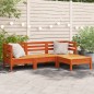 vidaXL Gartensofa 3-Sitzer mit Hocker Wachsbraun Massivholz Kiefer vidaXL Gartensofa 3-Sitzer mit Hocker Wachsbraun Massivholz Kiefer