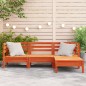 vidaXL Gartensofa 3-Sitzer mit Hocker Wachsbraun Massivholz Kiefer vidaXL Gartensofa 3-Sitzer mit Hocker Wachsbraun Massivholz Kiefer