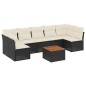 vidaXL 8-tlg. Garten-Sofagarnitur mit Kissen Schwarz Poly Rattan vidaXL 8-tlg. Garten-Sofagarnitur mit Kissen Schwarz Poly Rattan