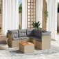 vidaXL 6-tlg. Garten-Sofagarnitur mit Kissen Beige Poly Rattan vidaXL 6-tlg. Garten-Sofagarnitur mit Kissen Beige Poly Rattan