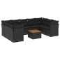 vidaXL 10-tlg. Garten-Sofagarnitur mit Kissen Schwarz Poly Rattan vidaXL 10-tlg. Garten-Sofagarnitur mit Kissen Schwarz Poly Rattan