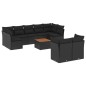 vidaXL 10-tlg. Garten-Sofagarnitur mit Kissen Schwarz Poly Rattan vidaXL 10-tlg. Garten-Sofagarnitur mit Kissen Schwarz Poly Rattan