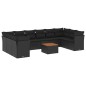 vidaXL 11-tlg. Garten-Sofagarnitur mit Kissen Schwarz Poly Rattan vidaXL 11-tlg. Garten-Sofagarnitur mit Kissen Schwarz Poly Rattan
