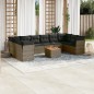vidaXL 11-tlg. Garten-Sofagarnitur mit Kissen Grau Poly Rattan vidaXL 11-tlg. Garten-Sofagarnitur mit Kissen Grau Poly Rattan