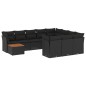 vidaXL 11-tlg. Garten-Sofagarnitur mit Kissen Schwarz Poly Rattan vidaXL 11-tlg. Garten-Sofagarnitur mit Kissen Schwarz Poly Rattan