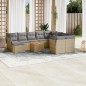 vidaXL 11-tlg. Garten-Sofagarnitur mit Kissen Beige Poly Rattan vidaXL 11-tlg. Garten-Sofagarnitur mit Kissen Beige Poly Rattan