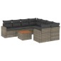 vidaXL 9-tlg. Garten-Sofagarnitur mit Kissen Grau Poly Rattan vidaXL 9-tlg. Garten-Sofagarnitur mit Kissen Grau Poly Rattan