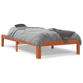 vidaXL Massivholzbett Wachsbraun 90x200 cm Kiefer