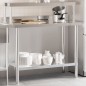 vidaXL Küchen-Arbeitstisch mit Aufsatzboard 110x55x120 cm Edelstahl vidaXL Küchen-Arbeitstisch mit Aufsatzboard 110x55x120 cm Edelstahl