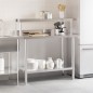 vidaXL Küchen-Arbeitstisch mit Aufsatzboard 110x55x120 cm Edelstahl vidaXL Küchen-Arbeitstisch mit Aufsatzboard 110x55x120 cm Edelstahl