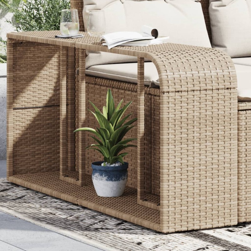 vidaXL Outdoor-Regale 2 Stk. Beige Poly Rattan vidaXL Outdoor-Regale 2 Stk. Beige Poly Rattan