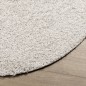 vidaXL Teppich Shaggy Hochflor Modern Creme Ø 200 cm vidaXL Teppich Shaggy Hochflor Modern Creme Ø 200 cm