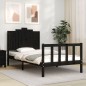 Massivholzbett mit Kopfteil Schwarz 100x200 cm Massivholzbett mit Kopfteil Schwarz 100x200 cm