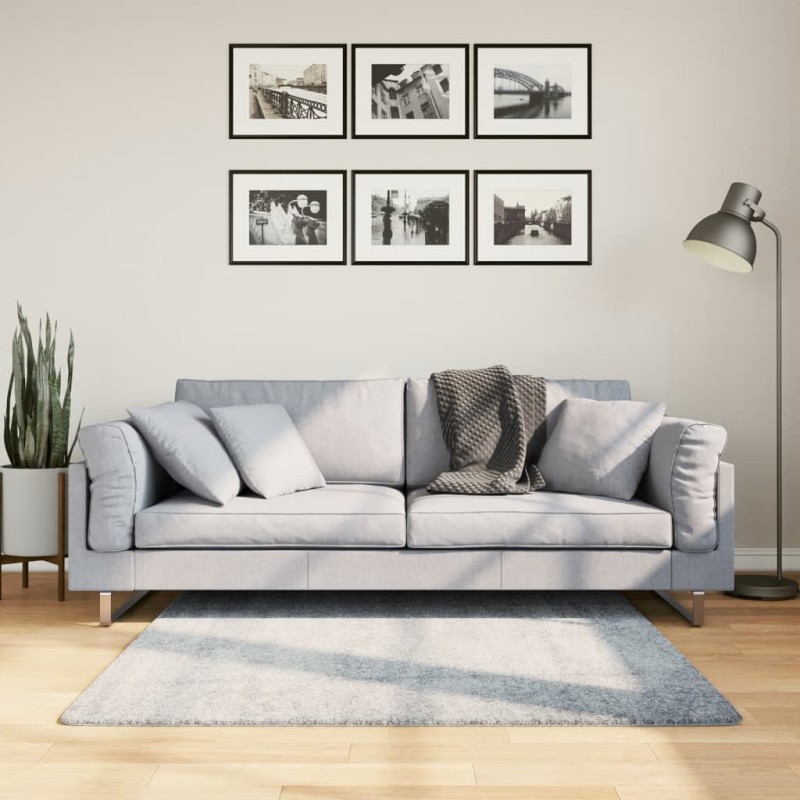 vidaXL Teppich Shaggy Hochflor Modern Blau 120x120 cm vidaXL Teppich Shaggy Hochflor Modern Blau 120x120 cm